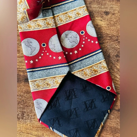 Metropolitan Museum of Art Mens Silk Necktie - Globe & Stars Print - Picture 5 of 8